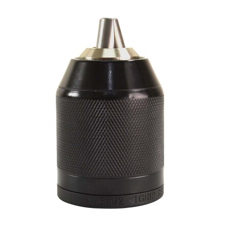 Superior Electric 1/16 Inch - 1/2 Inch Capacity Metal Single Sleeve Keyless Drill Chuck - 1/2 Inch x 20 UNF Mount RV12M03